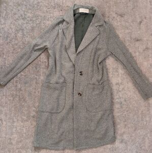 Frenchmauve Lightweight Double Breasted Green Knit Coat